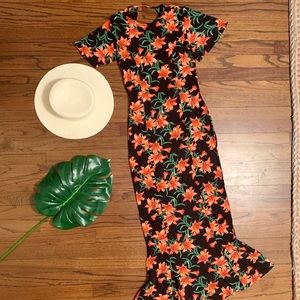 ASOS floral black maxi dress